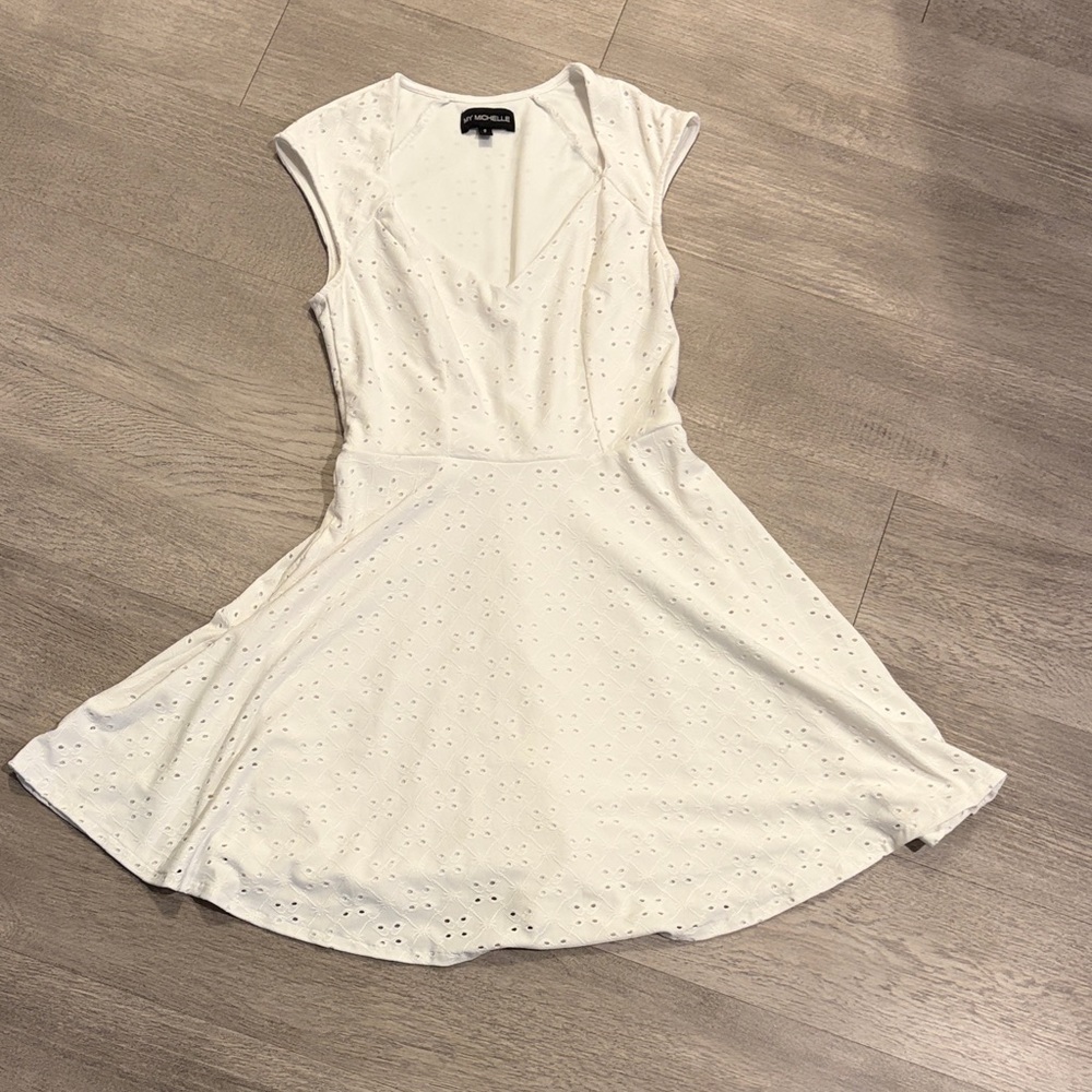 My Michelle White Eyelet Mini Dress